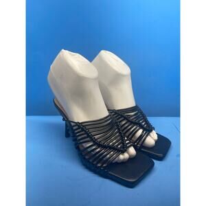 Journee Collection Women Heeled Sandal Black Strappy US Size 6 Heel